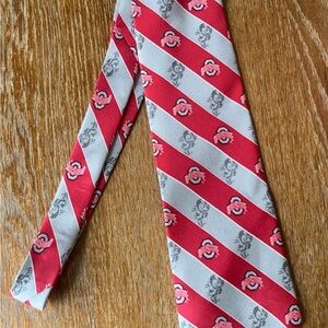 Ohio State Red and Gray Striped Men's Tie